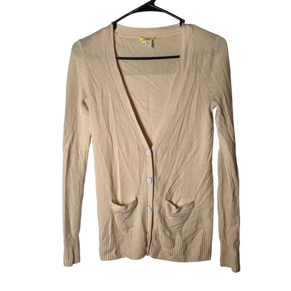 J‎ Crew Divina Cashmere Cardigan Sweater Top V-Neck Long Sleeve Pockets